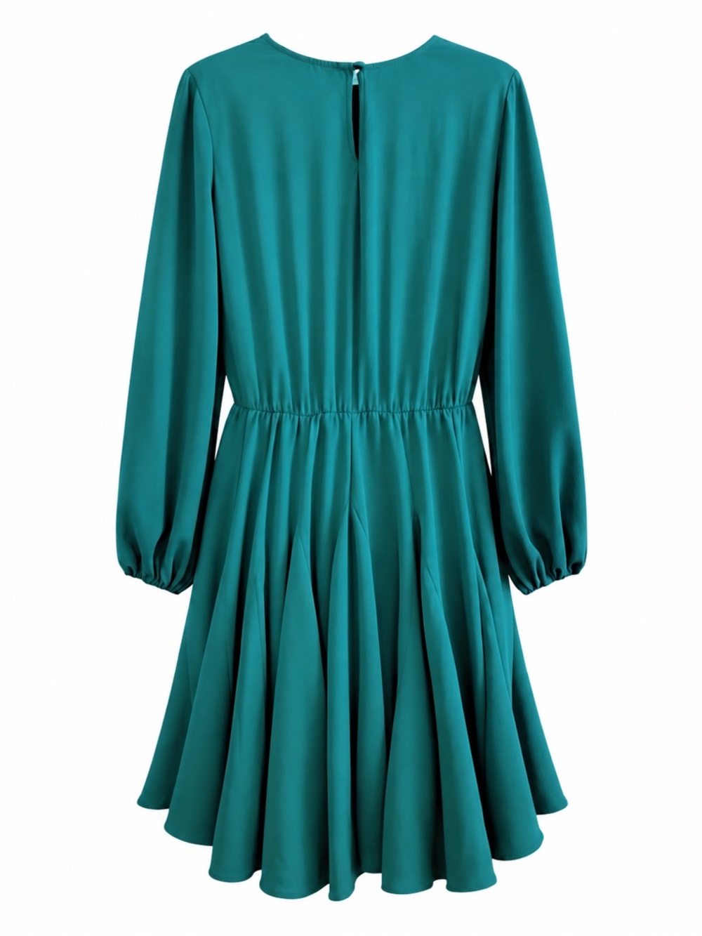Premier Amour Teal Green Long Sleeve Tie Waist Dress Size 6 - Picture 2 of 5